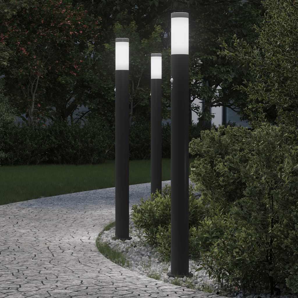 VidaXL paletto luminoso con sensore 3 pezzi 110 cm in acciaio inossidabile IP44