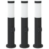 Vidaxl bolderverlichting met stopcontact 3 stuks 50 cm roestvrij staal ip44