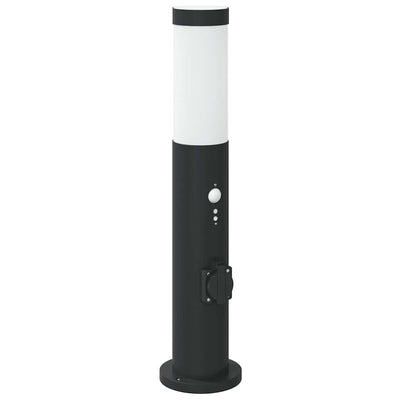 Vidaxl bolderverlichting met sensor en stopcontact 50 cm roestvrij staal ip44