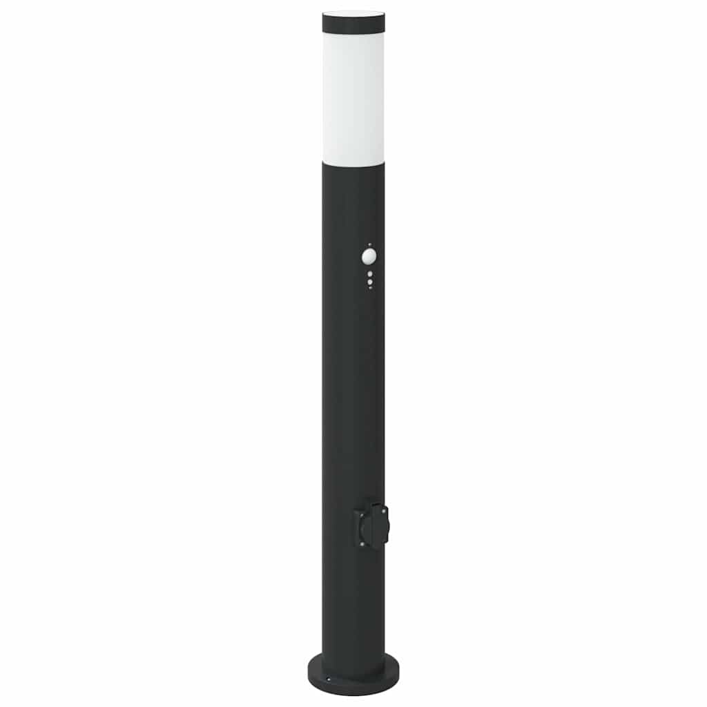 Vidaxl bollard light with sensor and socket 80 cm stainless steel IP44
