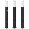 Vidaxl bolderverlichting met sensor en stopcontact 3 stuks 80 cm roestvrij staal ip44
