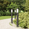 Vidaxl bolderverlichting met sensor en stopcontact 3 stuks 80 cm roestvrij staal ip44