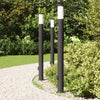 Vidaxl bolderverlichting met sensor en stopcontact 3 stuks 110 cm roestvrij staal ip44