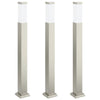 Vidaxx bolardo iluminación 3 piezas 80 cm acero inoxidable IP44