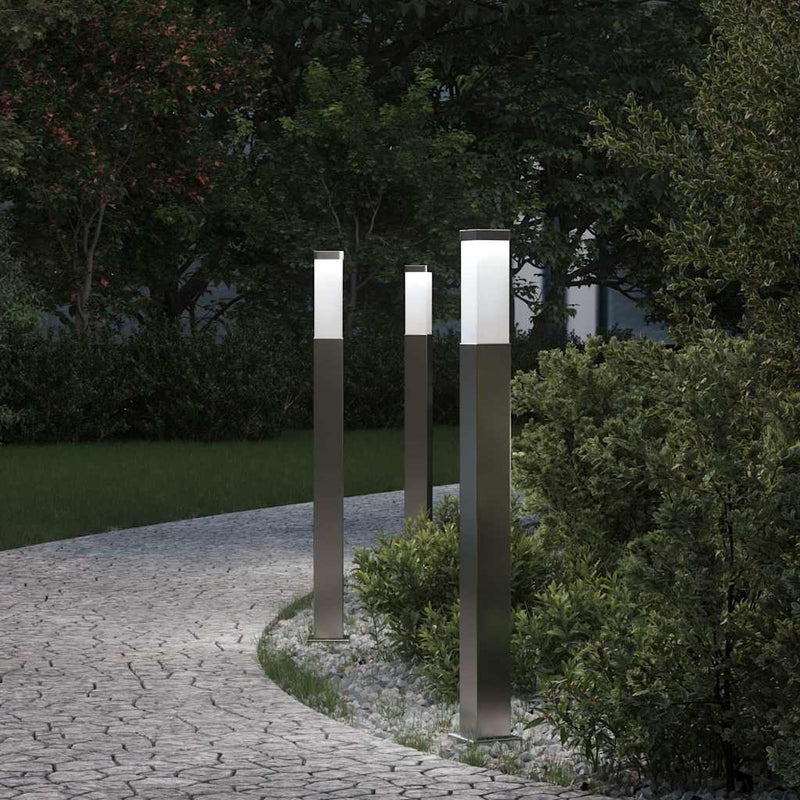 Vidaxx bolardo iluminación 3 piezas 80 cm acero inoxidable IP44