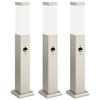 Vidaxx bolardo luminoso con sensor 3 piezas 50 cm acero inoxidable IP44