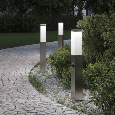 Vidaxx bolardo luminoso con sensor 3 piezas 50 cm acero inoxidable IP44