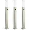 Baliza de iluminación VidaXL con sensor 3 piezas 80 cm acero inoxidable IP44