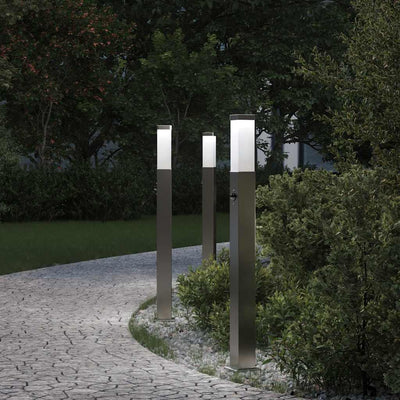 Baliza de iluminación VidaXL con sensor 3 piezas 80 cm acero inoxidable IP44