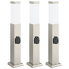 Vidaxx bolardo de iluminación con enchufe 3 piezas 50 cm acero inoxidable IP44