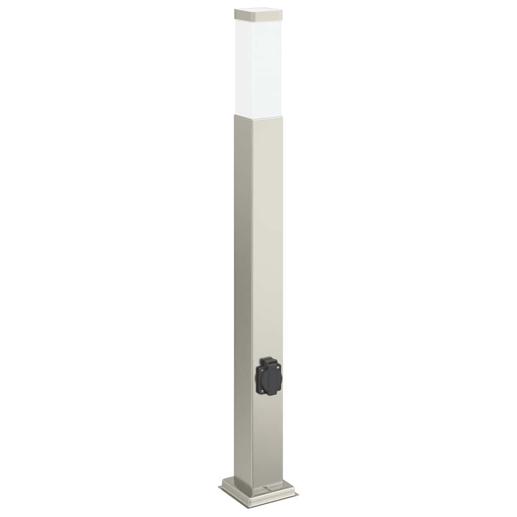 Vidaxl bolderarmatuur met stopcontact 80 cm rvs ip44