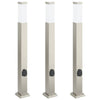 Vidaxx bolardo de iluminación con enchufe 3 piezas 80 cm acero inoxidable IP44