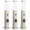 Vidaxl bolderverlichting met sensor en stopcontact 3 stuks 50 cm roestvrij staal ip44