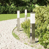 Vidaxl bolderverlichting met sensor en stopcontact 3 stuks 50 cm roestvrij staal ip44