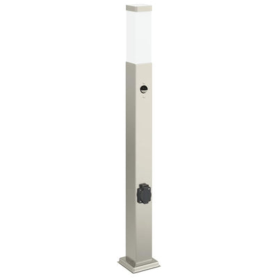 Baliza luminosa Vidaxl con sensor y casquillo 80 cm acero inoxidable IP44