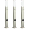 Vidaxl bolderverlichting met sensor en stopcontact 3 stuks 80 cm roestvrij staal ip44