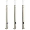 Vidaxl bolderverlichting met sensor en stopcontact 3 stuks 110 cm roestvrij staal ip44
