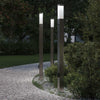 Vidaxl bolderverlichting met sensor en stopcontact 3 stuks 110 cm roestvrij staal ip44