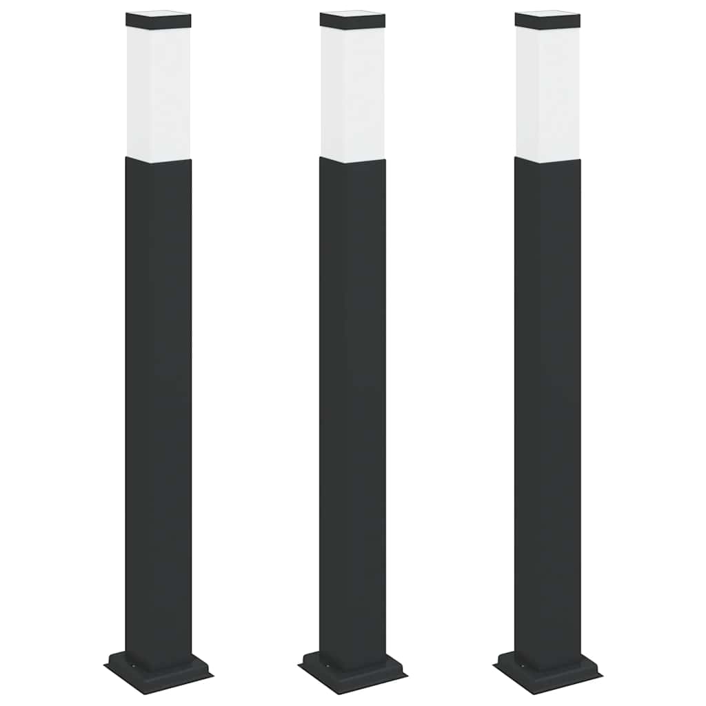 Vidaxl bolderverlichting 3 stuks 80 cm zwart ip44