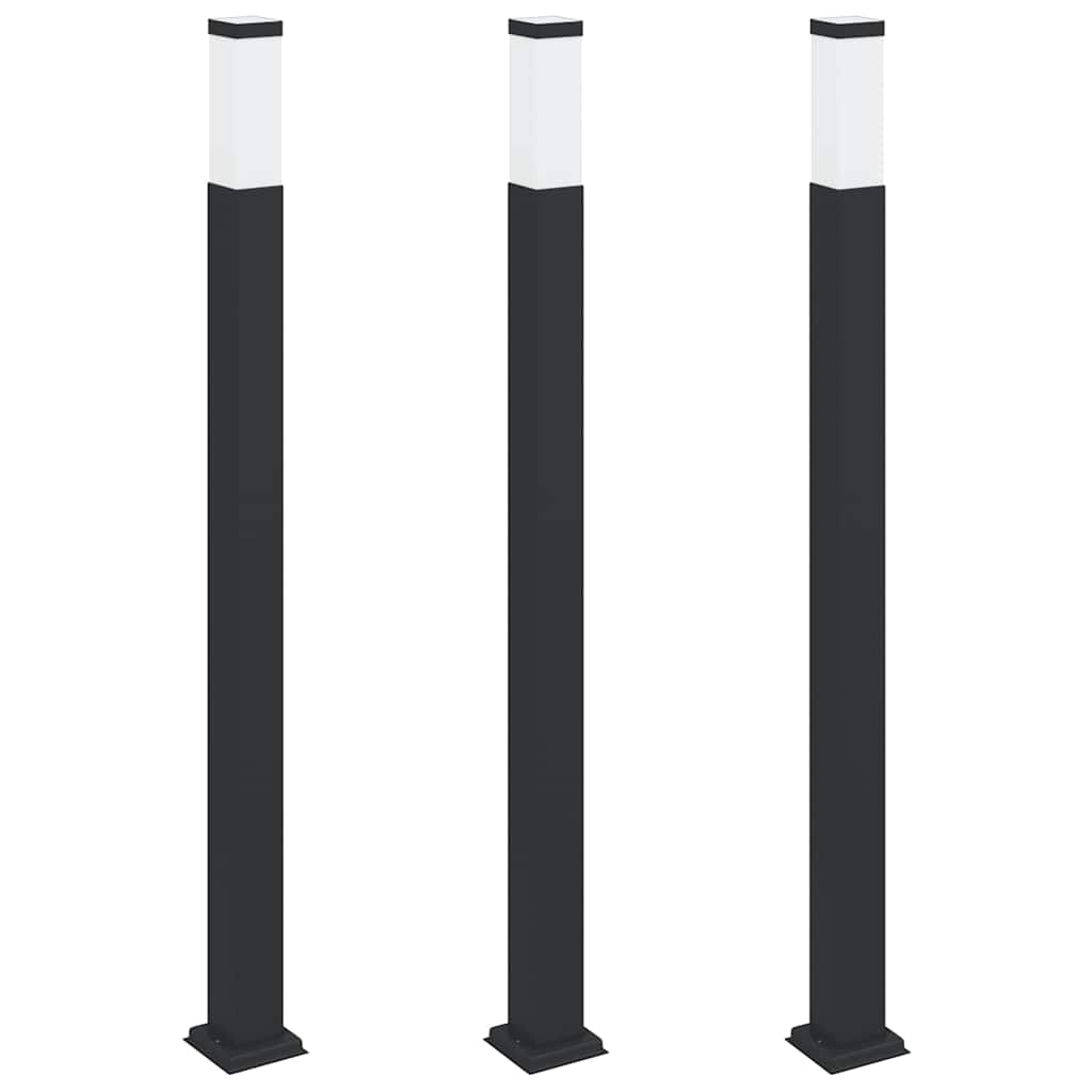 VidaXL bolardo luminoso 3 piezas 110 cm negro IP44