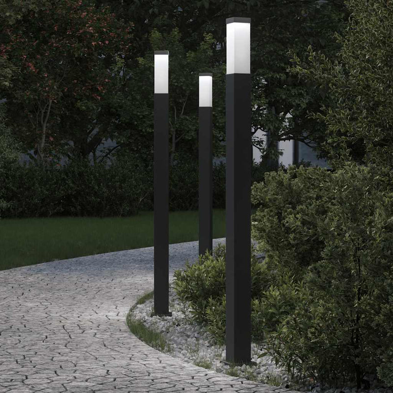 VidaXL bolardo luminoso 3 piezas 110 cm negro IP44