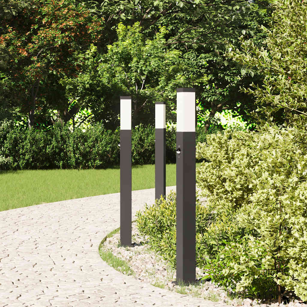 Vidaxl bolderverlichting met sensor 3 stuks 80 cm zwart ip44