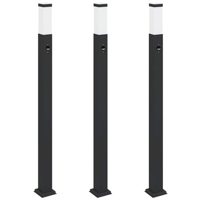Vidaxl bolderverlichting met sensor 3 stuks 110 cm zwart ip44