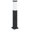 Vidaxl bolderarmatuur met stopcontact 50 cm zwart ip44