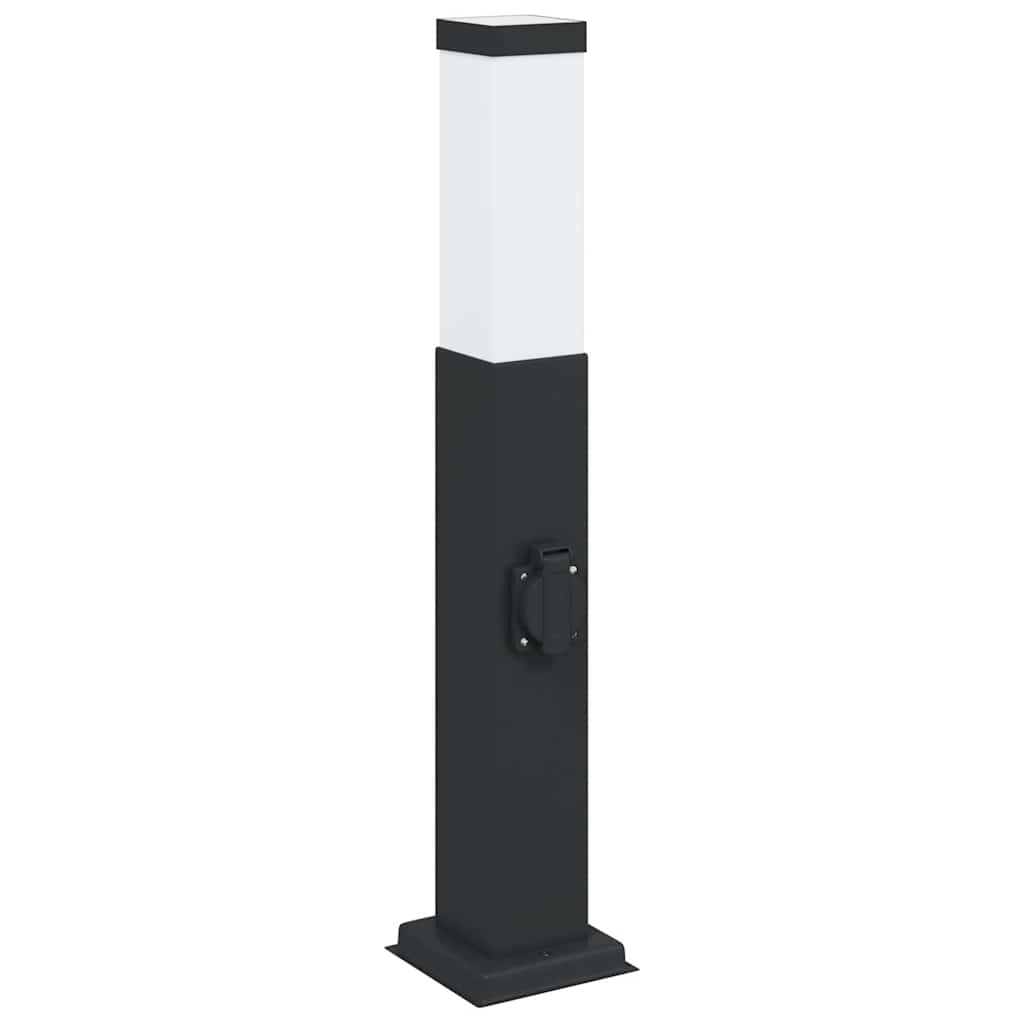 Paletto luminoso Vidaxl con presa 50 cm nero IP44
