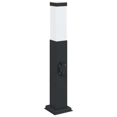 Paletto luminoso Vidaxl con presa 50 cm nero IP44