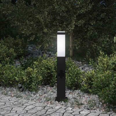 Paletto luminoso Vidaxl con presa 50 cm nero IP44