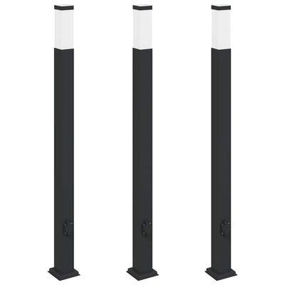 Illuminazione a paletto Vidaxx con presa 3 pezzi 110 cm nero IP44