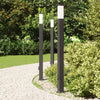 Vidaxl bolderverlichting met stopcontact 3 stuks 110 cm zwart ip44
