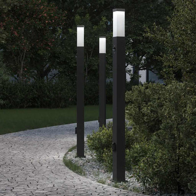 Illuminazione a paletto Vidaxx con sensore e presa 3 pezzi 110 cm nero IP44