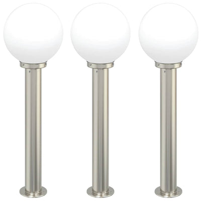 Vidaxx bolardo iluminación 3 piezas 80 cm acero inoxidable IP44