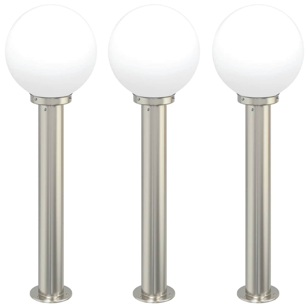Vidaxl bolderverlichting 3 stuks 80 cm rvs ip44