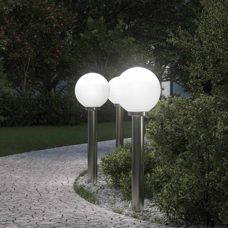Vidaxx bolardo iluminación 3 piezas 80 cm acero inoxidable IP44