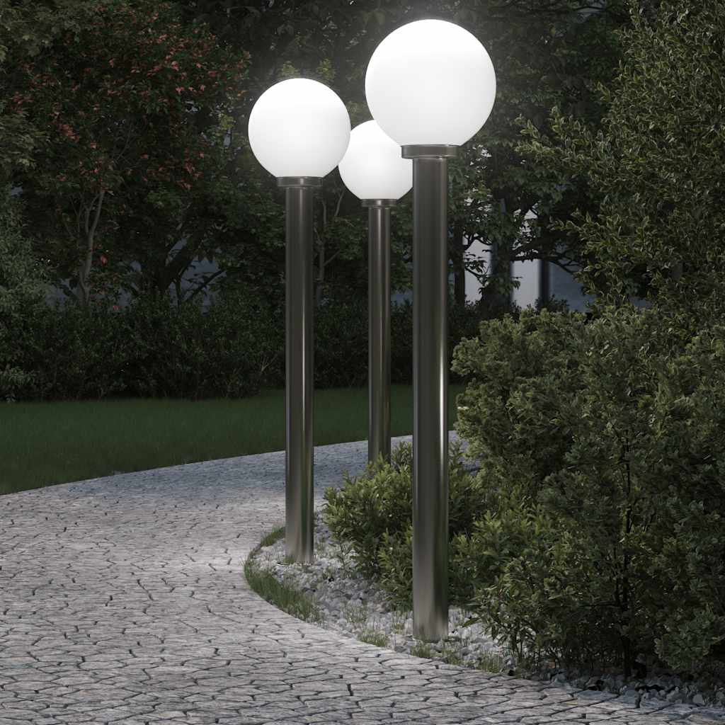 Vidaxx paletto luminoso 3 pezzi 120 cm in acciaio inossidabile IP44