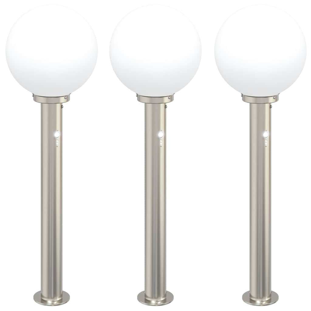 VidaXL paletto luminoso con sensore 3 pezzi 80 cm in acciaio inossidabile IP44