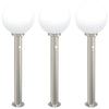Vidaxl bolderverlichting met sensor 3 stuks 80 cm rvs ip44