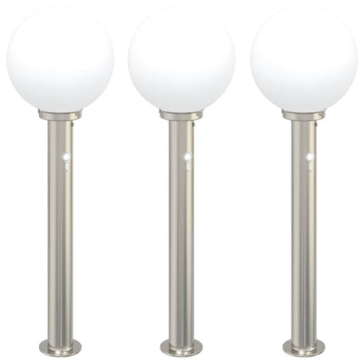 Vidaxl bolderverlichting met sensor 3 stuks 80 cm rvs ip44