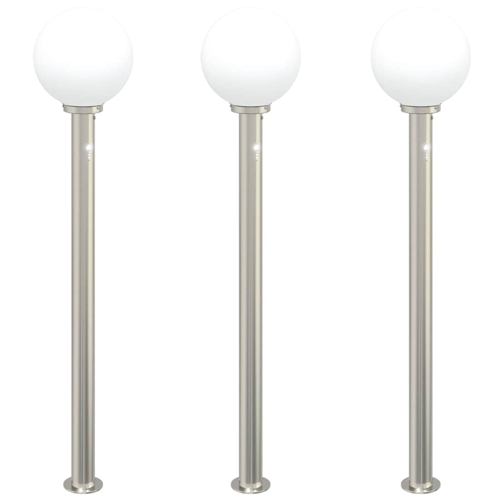 Vidaxx bolardo luminoso con sensor 3 piezas 120 cm acero inoxidable IP44