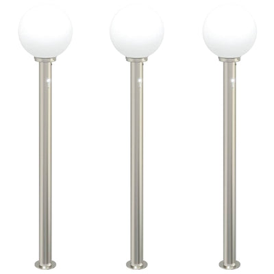 Vidaxx bolardo luminoso con sensor 3 piezas 120 cm acero inoxidable IP44