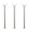 Vidaxl bolderverlichting met sensor 3 stuks 120 cm rvs ip44
