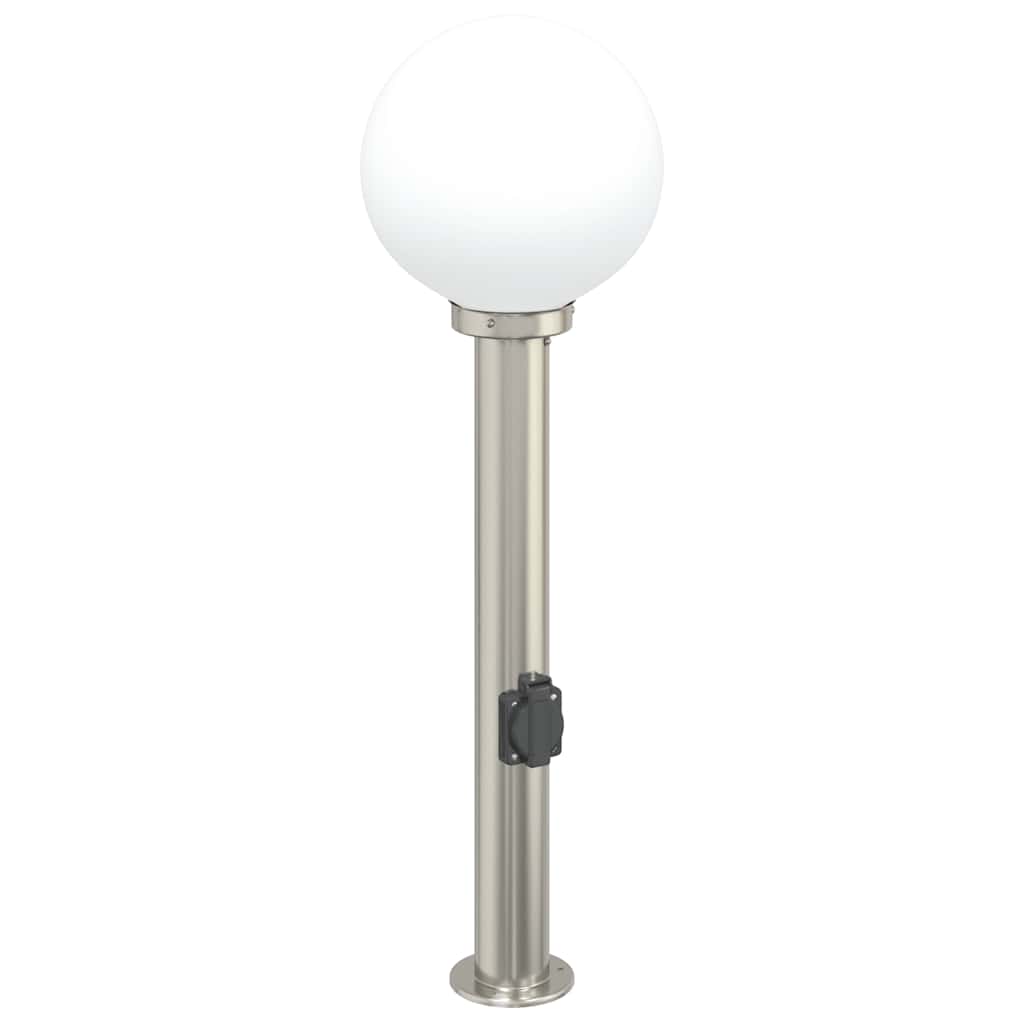 Paletto luminoso Vidaxl con presa 80 cm in acciaio inox IP44