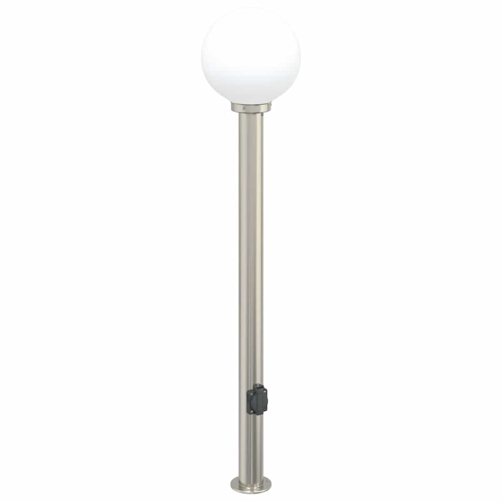 Vidaxl bolderarmatuur met stopcontact 120 cm rvs ip44