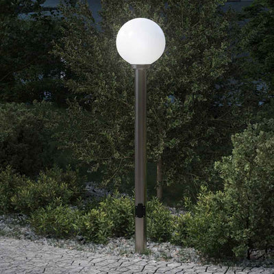 Paletto luminoso Vidaxx con presa 120 cm in acciaio inossidabile IP44