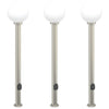 Vidaxx bolardo de iluminación con enchufe 3 piezas 120 cm acero inoxidable IP44