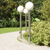 Vidaxl bolderverlichting met stopcontact 3 stuks 120 cm rvs ip44