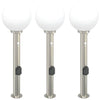 Vidaxl bolderverlichting met sensor en stopcontact 3 stuks 80 cm roestvrij staal ip44